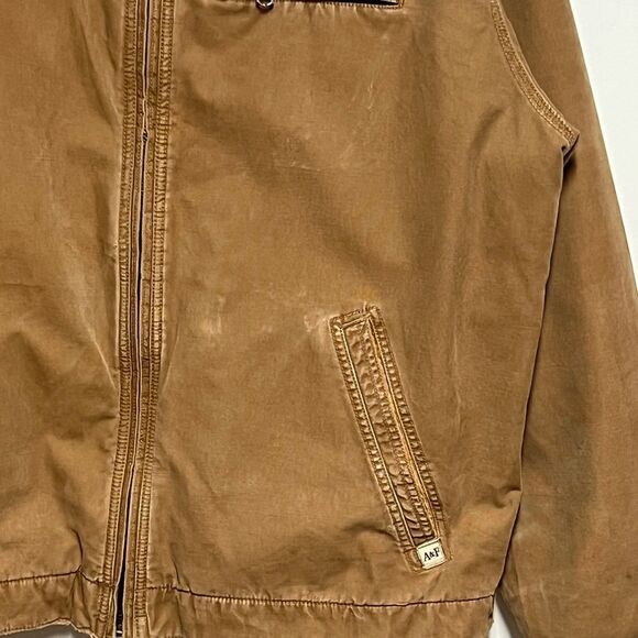 VTG Abercrombie & Fitch Mens Field Canvas Chore Barn Jacket Insulated Brown XL - Picture 6 of 6